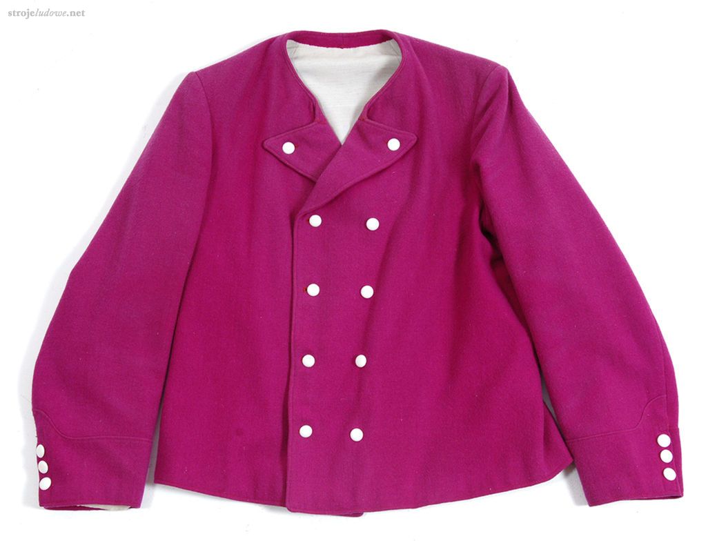 <em>Jaka</em>- kaftan męski, Biskupizna, okres międzywojenny, ze zbiorów Muzeum Archeologicznego i Etnograficznego w Łodzi , fot. Wł. Pohorecki

<em>Jaka </em>to odświętny kaftan męski szyty z sukiennej tkaniny, przeważnie w kolorze amarantowym (biskupim). Krój jego był lekko dopasowany, sięgający do bioder, z wywiniętymi na przodach klapkami i długimi rękawami. Zapinany był na dwa rzędy ozdobnych białych guziczków: po cztery w rzędzie. Dodatkowo ozdobne guziczki znajdowały się na wywiniętych klapkach oraz na mankietach rękawów.

<em> </em>