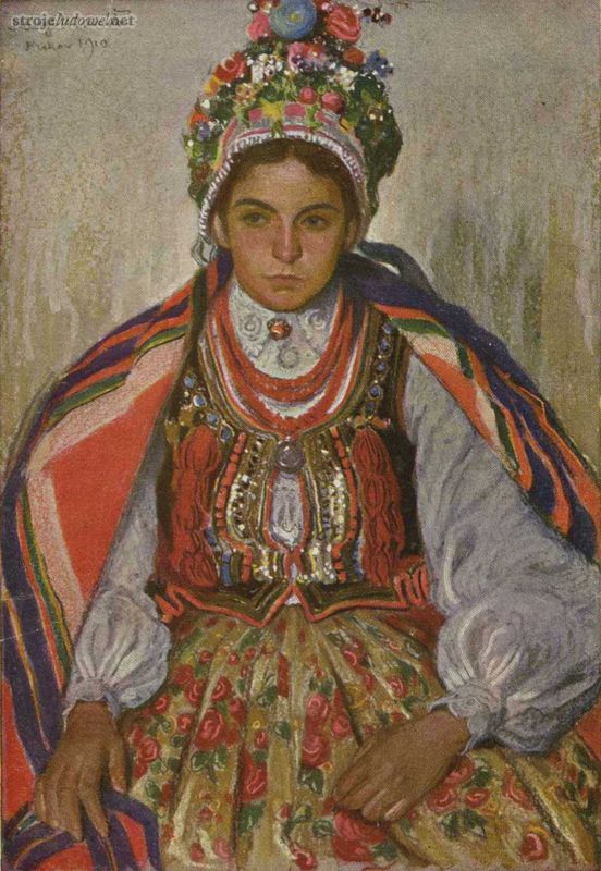 „Panna młoda”, mal. H. Uziembło, seria Malarstwo Polskie, pocztówka, Wyd. "Galeria Polska" Kraków, 1910, własność prywatna