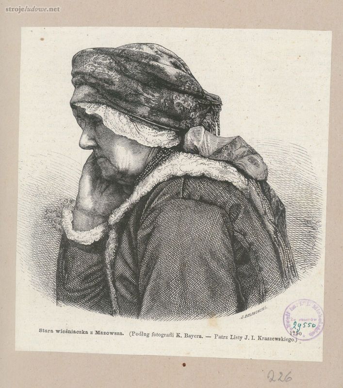 Mężatka w chuście czepcowej

Stara wieśniaczka, podług K. Beyera, Archiwum Naukowe Państwowego Muzeum Etnograficznego w Warszawie