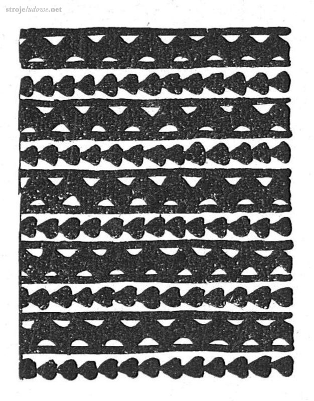 Druk na spódnicę ze zbiorów Muzeum Zamojskiego, fot. H. Szkutnik

Od początków XX stulecia coraz powszechniejszym stało się wykonywanie spódnic z tkanin fabrycznych. Niezależnie od użytej tkaniny, wszystkie były szerokie i miały w części dolnej około trzech metrów obwodu. Ich główną ozdobą były drobne zakładki mocowane rzędami nici, wykonywane wzdłuż obwodu talii, z wyłączeniem przodu przysłanianego przez zapaskę. Dolną krawędź burek i spódnic z tkanin fabrycznych wykańczano często <em>szczoteczką</em>,<em> </em>czyli grubą taśmą o strzyżonym włosiennym brzegu.