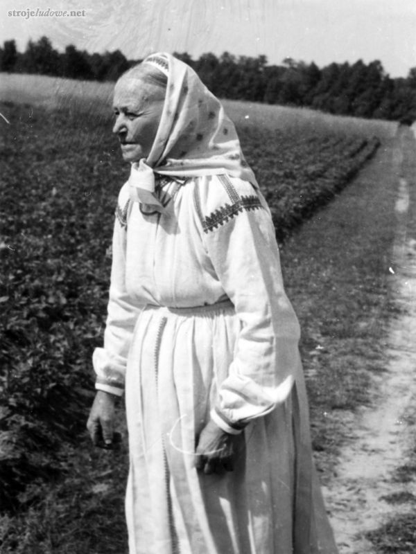 Kobieta w stroju biłgorajskim, fot. B. Czarnecki, 1956 r., Archiwum Naukowe Państwowego Muzeum Etnograficznego w Warszawie