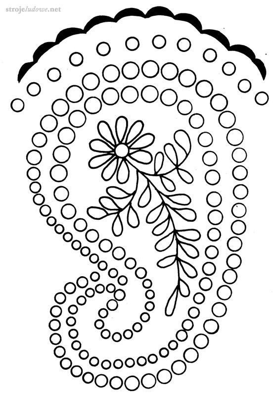 Rysunek haftu białego z halki (<em>fartucha</em>), rys. E. Piskorz-Branekova
