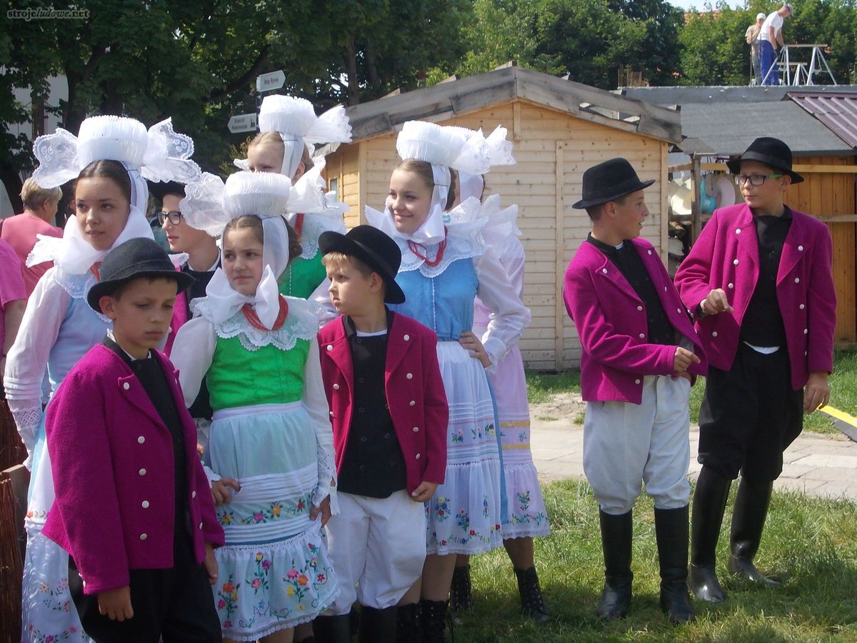 Biskupianie z Krobi w strojach. Ogólnopolski Festiwal Kapel i Śpiewaków Ludowych w Kazimierzu Dolnym, czerwiec 2014 r., fot. D. Kunecki