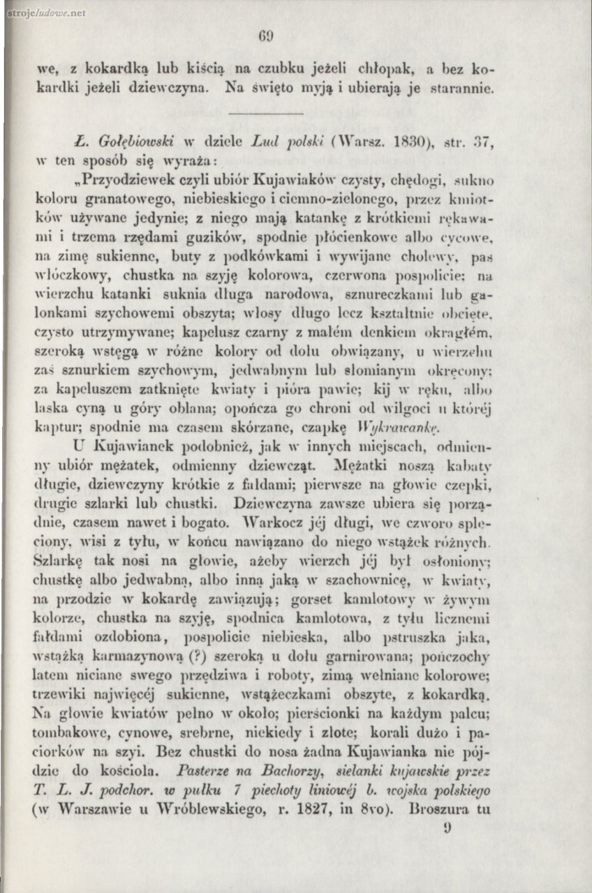 Oskar Kolberg, Dzieła Wszystkie, Tom 3, Kujawy, cz. I, s. 69
Źródło: www.polona.pl