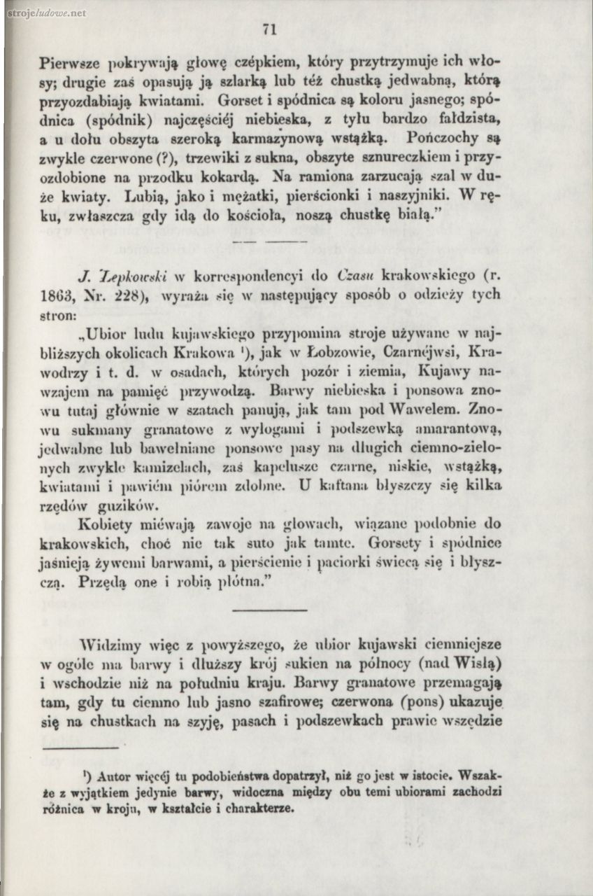 Oskar Kolberg, Dzieła Wszystkie, Tom 3, Kujawy, cz. I, s. 71
Źródło: www.polona.pl