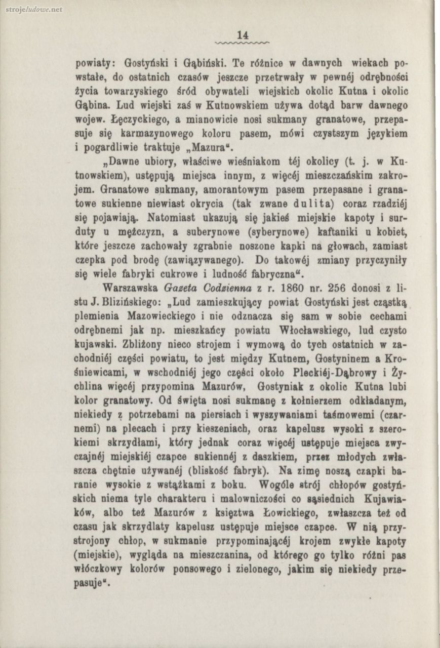 Oskar Kolberg, Dzieła Wszystkie Tom 22 Łęczyckie s. 14
Źródło: www.polona.pl