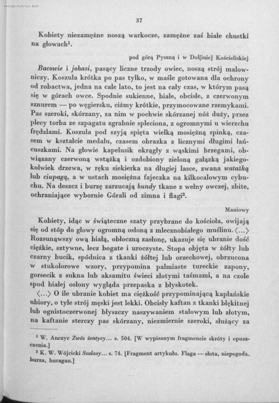 Oskar Kolberg, Dzieła Wszystkie, Tom 44, Góry i Podgórze część 1, s. 37
Źródło: www.polona.pl