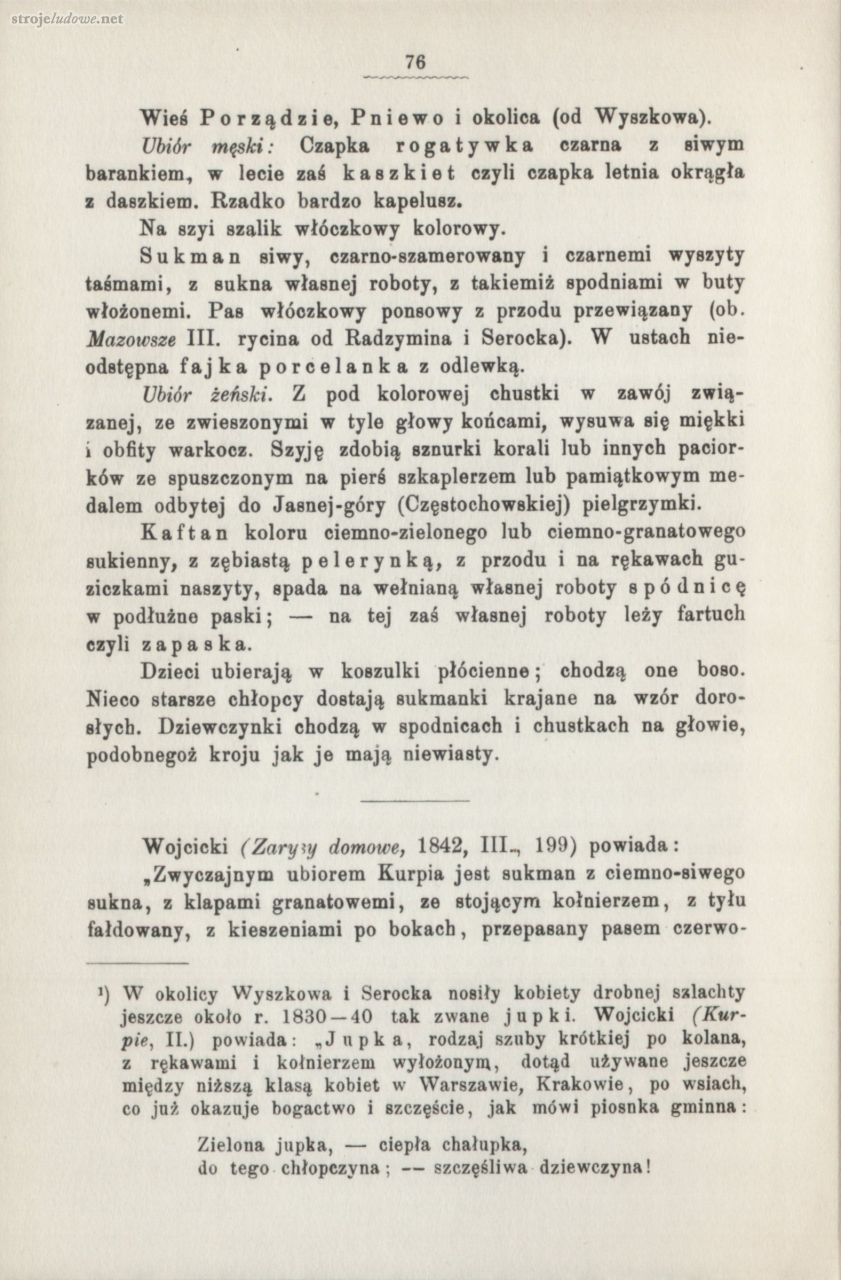 Oskar Kolberg, Dzieła Wszystkie, Tom 27, Mazowsze część 4, s. 76
Źródło: www.polona.pl