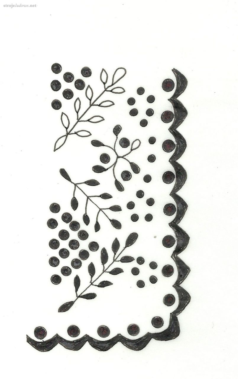 Motyw haftu z mankietu koszuli kobiecej, rys. Elżbieta Piskorz-Branekova