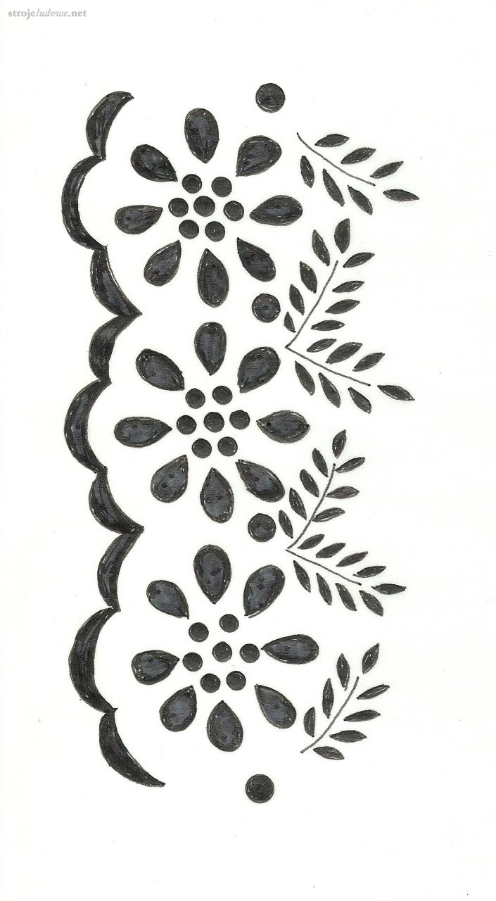Motyw haftu ze spódnicy, rys. Elżbieta Piskorz-Branekova