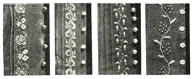 Pasy barwnych ozdób wyszywanych wełną i&nbsp;jedwabiem na&nbsp;przednich częściach „polek", tj. bluz. Dąbrówka, pow. Międzyrzecz, Fot. A. Glapa, 1956&nbsp;r., za: A. Glapa, Strój międzyrzecko-babimojski (lubuski), Atlas Polskich Strojów Ludowych, Polskie Towarzystwo Ludoznawcze, Wrocław 1956,s. 58,  ryc. 73.

Haft wielobarwny spotykany był na&nbsp;polkach, gdzie ozdabiał stójkę oraz umieszczany był wzdłuż jej zapięcia i&nbsp;(czasem) dolnej krawędzi. Najczęściej stosowano ścieg krzyżykowy, rzadziej atłasek, w&nbsp;kolorach zielonym, czerwonym, różowym, pomarańczowym i&nbsp;niebieskim. Najbardziej popularne były uproszczone motywy roślinne, choć zdarzały się także motywy geometryczne.
