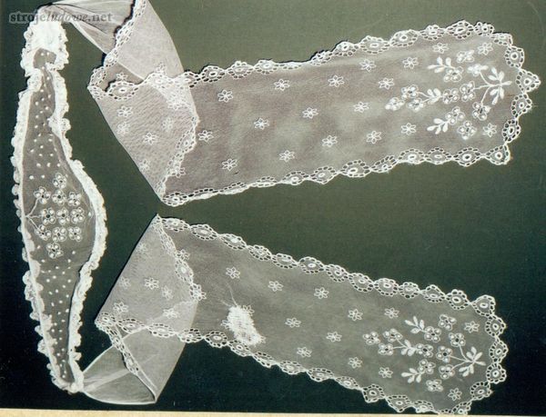 Półczepek tiulowy, haftowany, Biała, pow. Radzyń Podlaski, ok. 1910&nbsp;r., ze&nbsp;zbiorów Muzeum Narodowego w&nbsp;Lublinie, fot. P. Maciąg