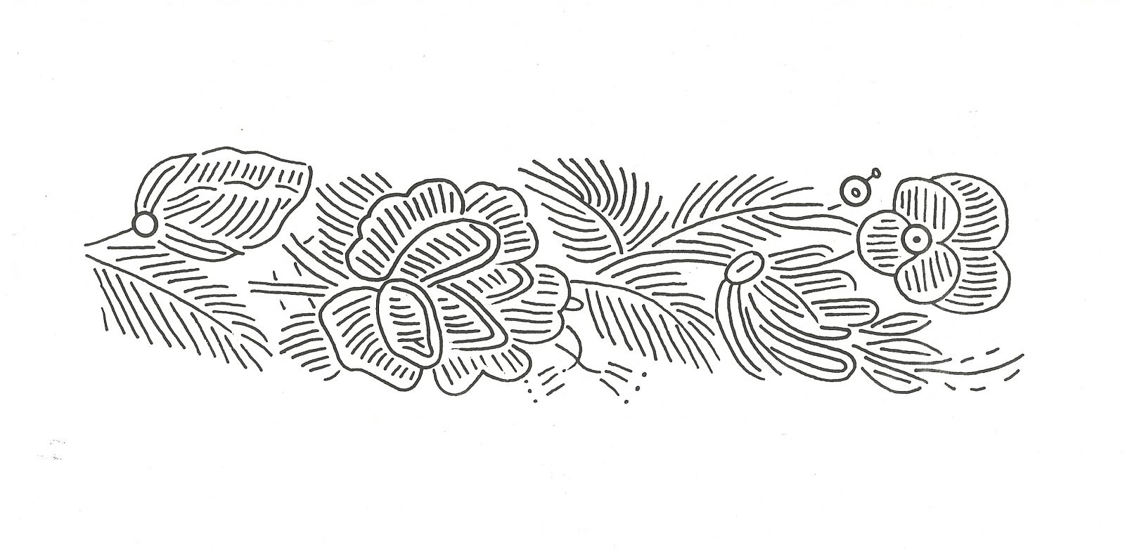 Haft koralikowy z&nbsp;aksamitnego kaftanika kobiecego.

Wykonywany wielokolorowymi koralikami (każdy przyszywany oddzielnie). Koraliki konturują wzór i&nbsp;ułożone pasowo wypełniają wnętrze motywu.

rys. E. Piskorz-Branekova