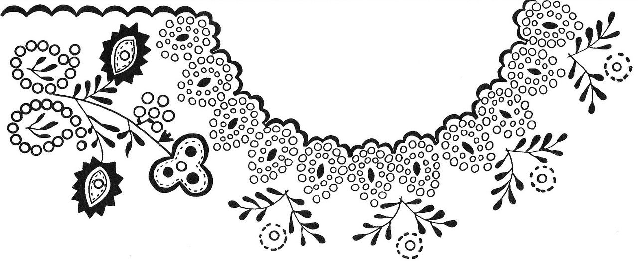 Haft z&nbsp;dekoltu  koszuli kobiecej, rys. E. Piskorz-Branekova